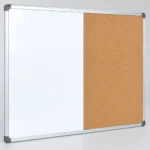 Aluminum Frame Whiteboard and Cork Board Combo with Tray – view 2