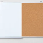 Aluminum Frame Whiteboard and Cork Board Combo with Tray – view 3
