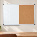 Aluminum Frame Whiteboard and Cork Board Combo with Tray – view 4