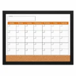 Black Frame Monthly Calendar with Cork Strip