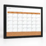 Black Frame Monthly Calendar with Cork Strip – view 2
