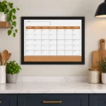 Black Frame Monthly Calendar with Cork Strip – view 4