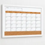 Black Frame Monthly Calendar with Cork Strip – view 6