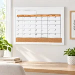 Black Frame Monthly Calendar with Cork Strip – view 7