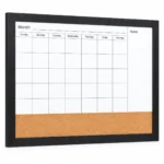 Black Frame Monthly Calendar with Lower Cork Panel – view 2