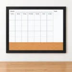 Black Frame Monthly Calendar with Lower Cork Panel – view 3