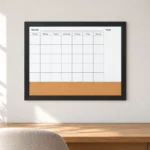 Black Frame Monthly Calendar with Lower Cork Panel – view 4