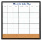 Black Frame Monthly Planner and Cork Strip Combo