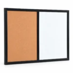 Black Frame Side-by-Side Whiteboard and Cork Board Combo – view 2