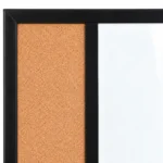 Black Frame Side-by-Side Whiteboard and Cork Board Combo – view 3