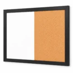 Black Frame Side-by-Side Whiteboard and Cork Board Combo – view 2