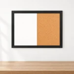 Black Frame Side-by-Side Whiteboard and Cork Board Combo – view 3