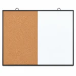 Black Frame Whiteboard and Cork Bulletin Board Combo