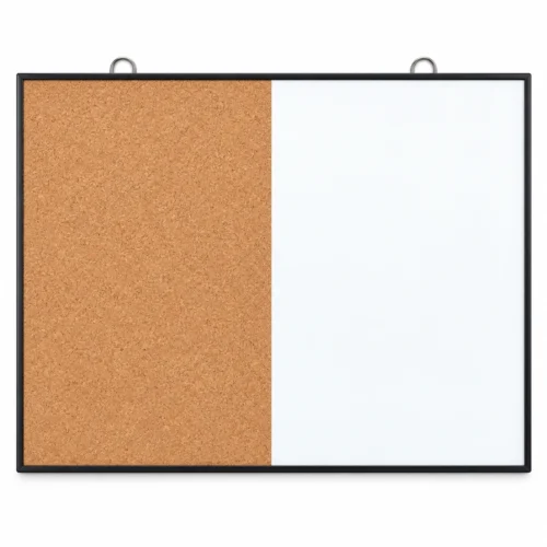 Black Frame Whiteboard and Cork Bulletin Board Combo