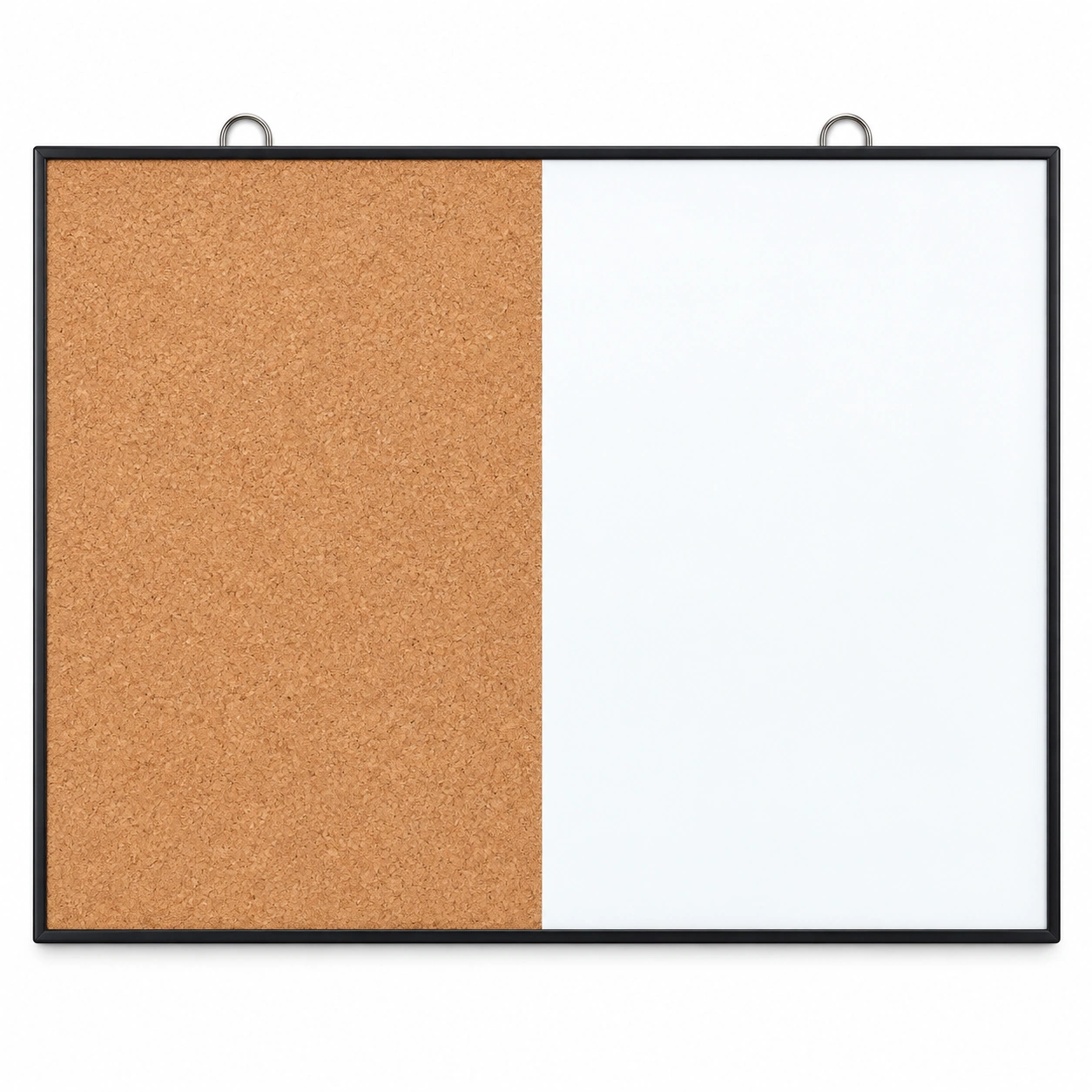 Black Frame Whiteboard and Cork Bulletin Board Combo