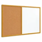 CBMH Combo de pizarra blanca y corcho con marco efecto madera – vista 2