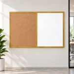 CBMH Combo de pizarra blanca y corcho con marco efecto madera – vista 3