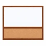 Combo de pizarra blanca y panel de corcho inferior con marco café