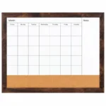 Dark Wood Frame Monthly Calendar with Cork Strip