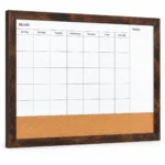 Dark Wood Frame Monthly Calendar with Cork Strip – view 2