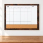 Dark Wood Frame Monthly Calendar with Cork Strip – view 3