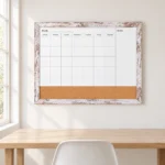 Combo de calendario mensual y tira de corcho con marco envejecido – vista 4