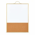Gold-Tone Frame Whiteboard and Cork Strip Combo