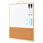 Gold-Tone Frame Whiteboard and Cork Strip Combo – view 6