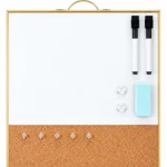 Gold-Tone Frame Whiteboard and Cork Strip Combo – view 7
