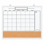Monthly Calendar Whiteboard and Cork Strip Combo
