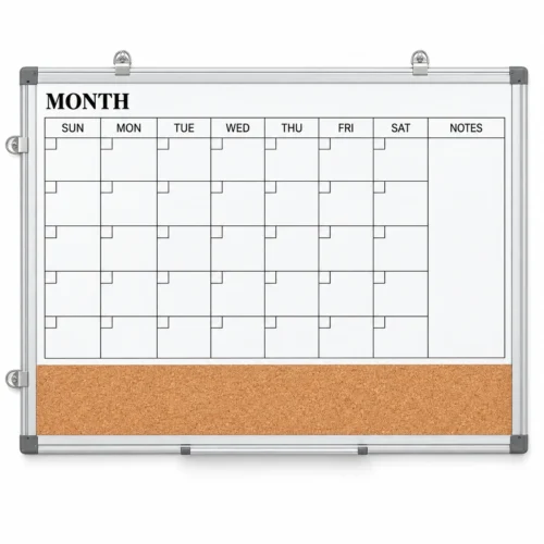Monthly Calendar Whiteboard and Cork Strip Combo
