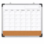 Monthly Calendar Whiteboard with Cork Strip