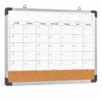 Monthly Calendar Whiteboard with Cork Strip – view 2