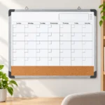 Monthly Calendar Whiteboard with Cork Strip – view 3