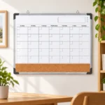 Monthly Calendar Whiteboard with Cork Strip – view 4
