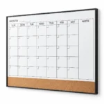 Monthly Calendar Whiteboard with Cork Strip and Notes Column – view 2