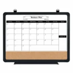 Rounded Black Frame Calendar with Cork Strip