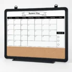 Rounded Black Frame Calendar with Cork Strip – view 2