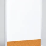 Pizarra blanca con marco plateado y tira de corcho – vista 2