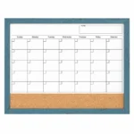 Teal Frame Monthly Calendar and Cork Strip Combo