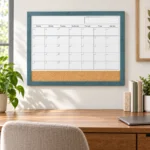 Teal Frame Monthly Calendar and Cork Strip Combo – view 2