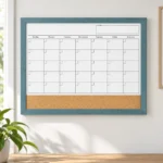 Teal Frame Monthly Calendar and Cork Strip Combo – view 3