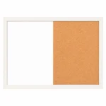 White Frame Side-by-Side Whiteboard and Cork Board Combo