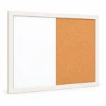 White Frame Side-by-Side Whiteboard and Cork Board Combo – view 2