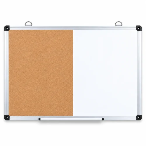 Whiteboard and Cork Bulletin Board Combo with Tray