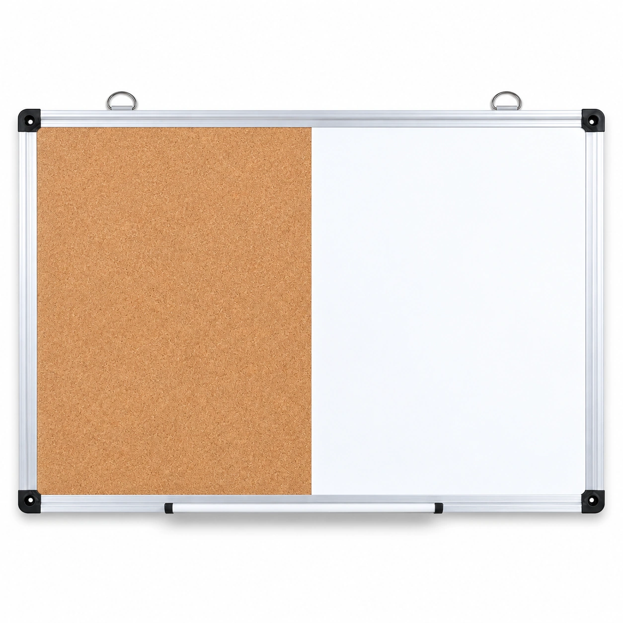 Whiteboard and Cork Bulletin Board Combo with Tray