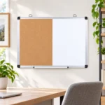 Whiteboard and Cork Bulletin Board Combo with Tray – view 3