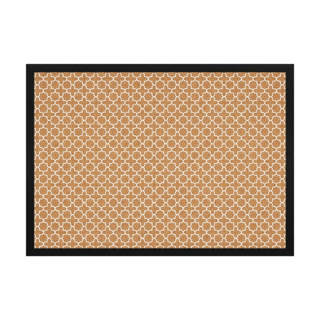 Black Frame Patterned Cork Notice Board