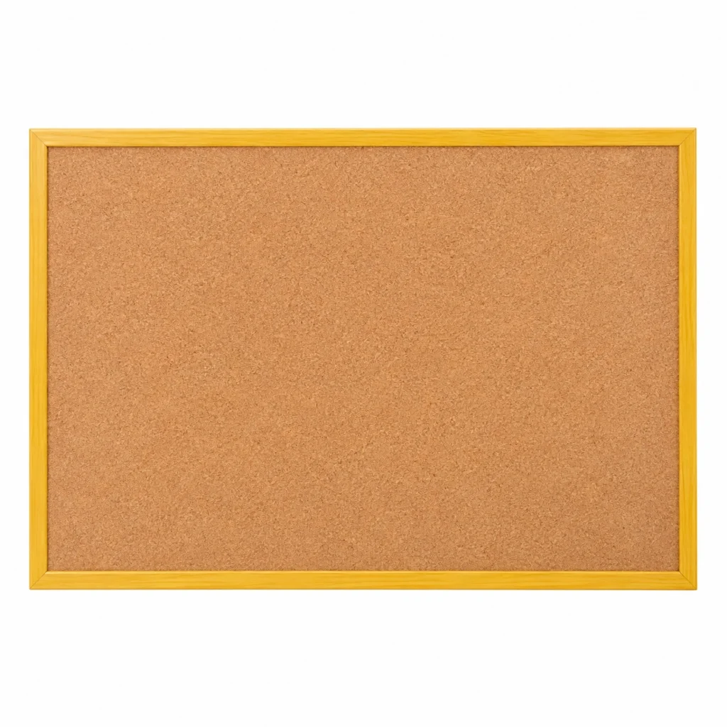 HM Tablero de avisos de corcho con marco de MDF efecto madera