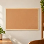 HW Tablero de avisos de corcho con marco de madera maciza – vista 4